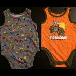 2 tank top onesies 3/6 months garanimals
